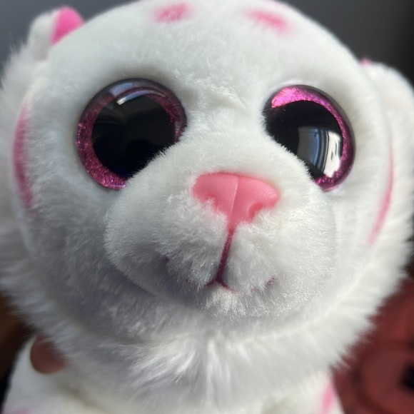 Ty tabor tiger beanie babies pink and white fluffy stuff animal tiger ty 2016 - Picture 7 of 11